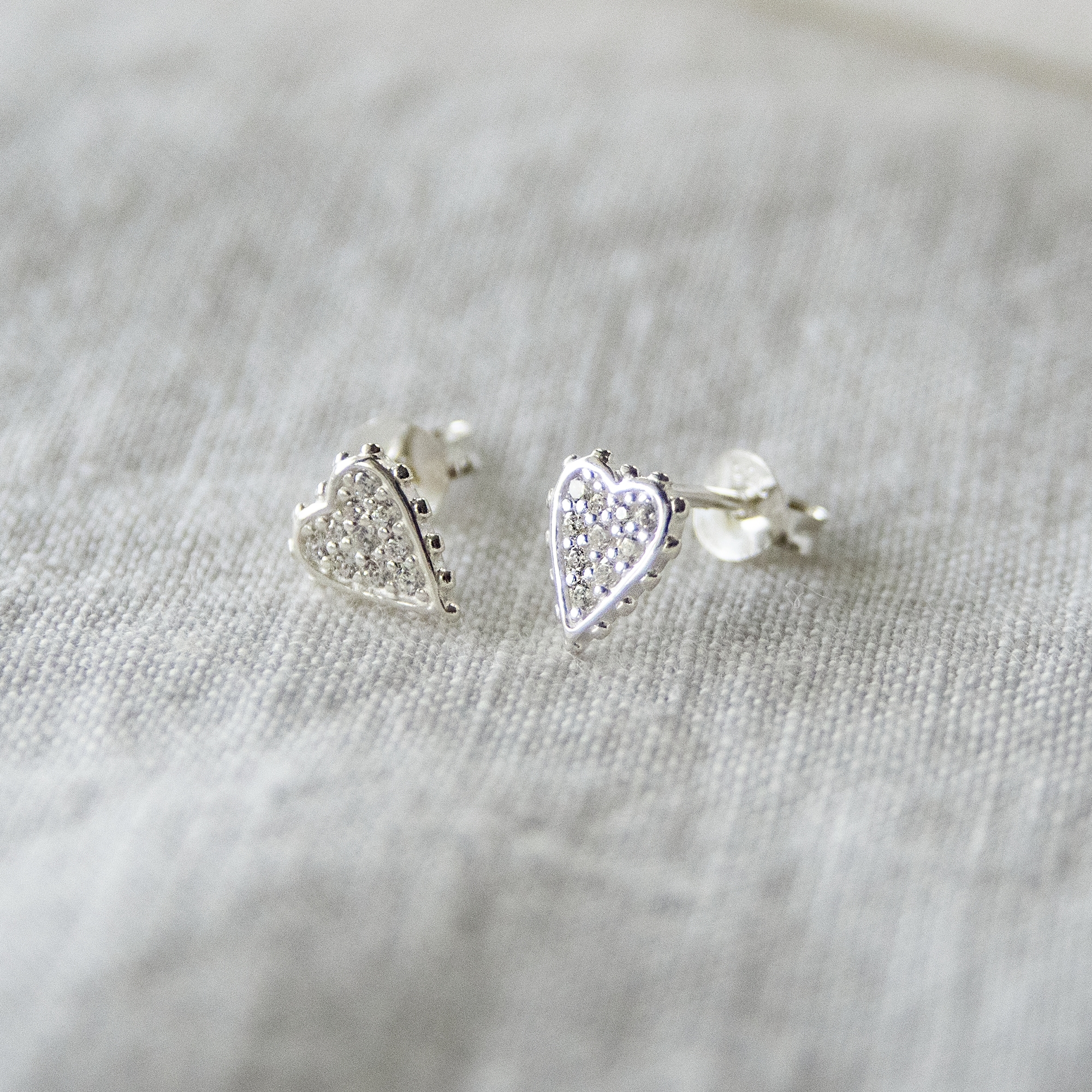 Buy Silver Pave Heart Short Drop Earring Online - Accessorize India